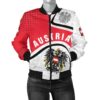 Austria Women's Bomber Jacket - Austrian Coat Of Arms and Flag - BN18 Bomber Jacket
