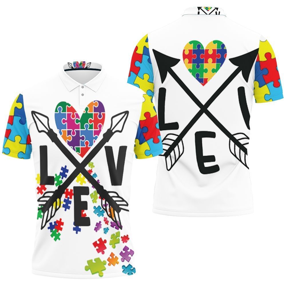 Autism Arrow Love Autism Support Polo Shirt Autism Arrow Love Autism Support Polo Shirt
