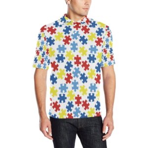 Autism Awareness Pattern Print Design 04 Men Polo Shirt