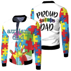 Autism Dad Superhero Shirt Autism Support Bomber Jacket