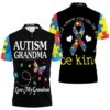 Autism Grandma I Love My Grandson Colorful Butterfly Polo Shirt