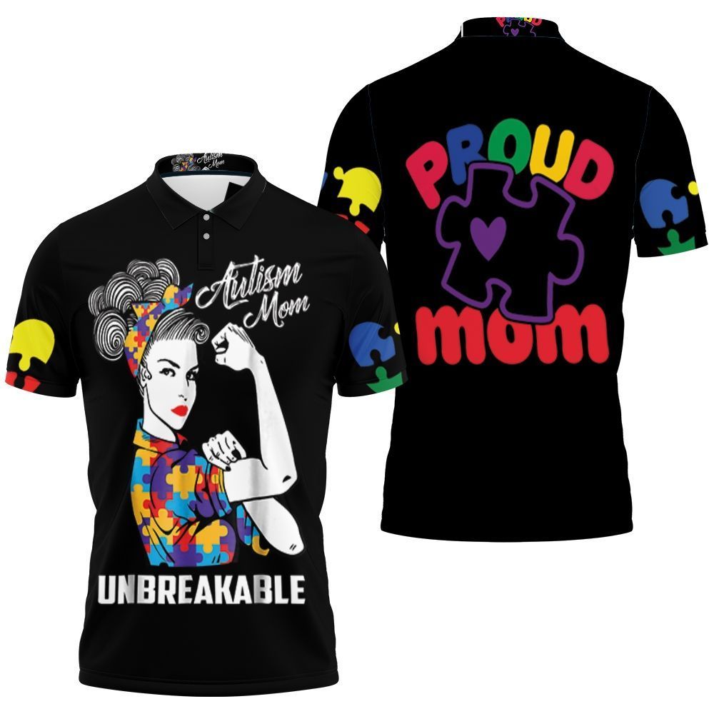 Autism Mom Unbreakable Polo Shirt Autism Mom Unbreakable Polo Shirt