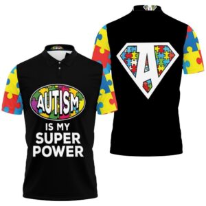 Autism Support Superhero Polo Shirt