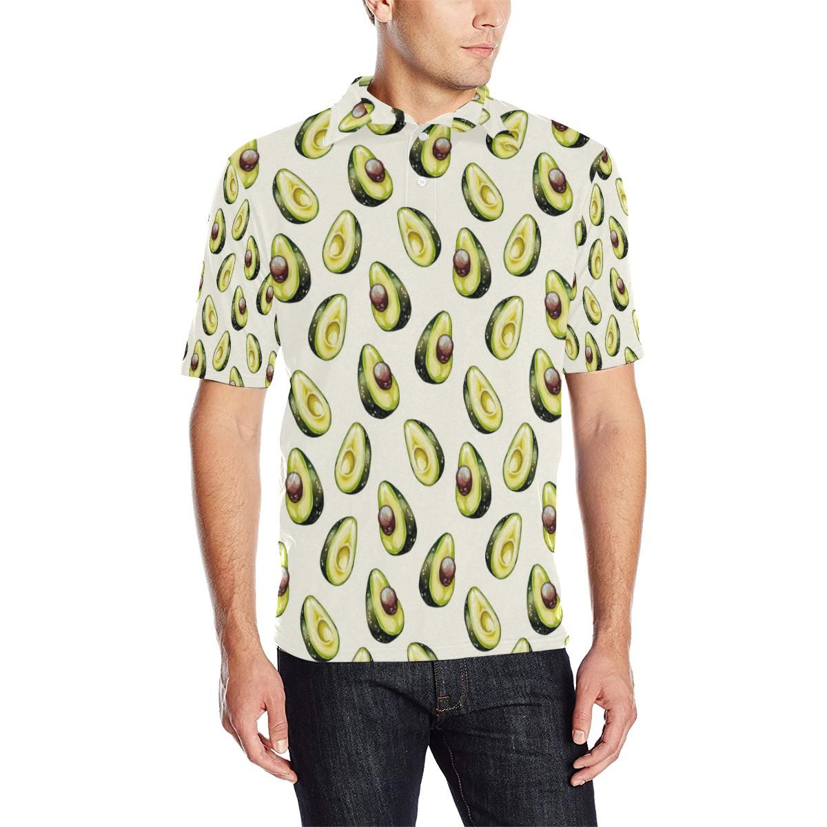 Avocado Pattern Print Design 01 Men Polo Shirt Avocado Pattern Print Design 01 Men Polo Shirt
