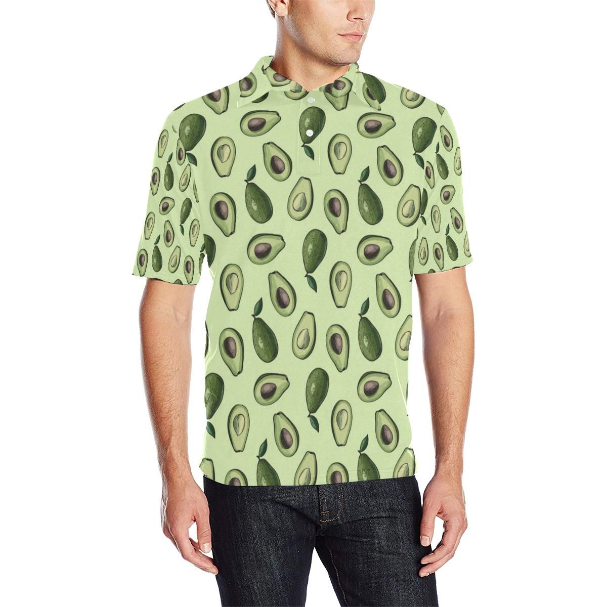 Avocado Pattern Print Design 02 Men Polo Shirt Avocado Pattern Print Design 02 Men Polo Shirt