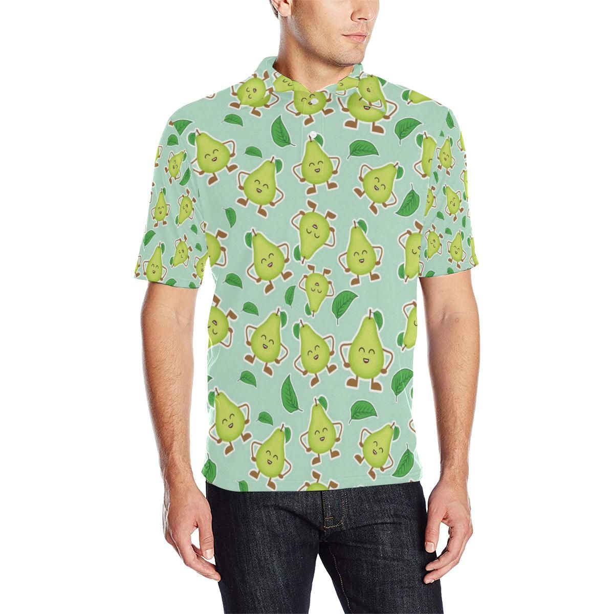 Avocado Pattern Print Design Ac011 Men Polo Shirt Avocado Pattern Print Design Ac011 Men Polo Shirt