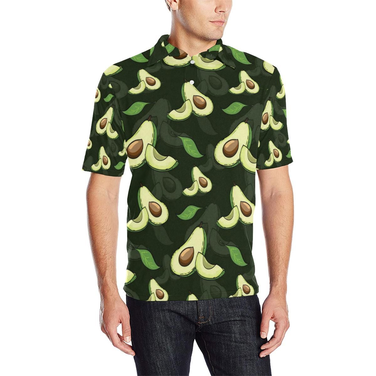Avocado Pattern Print Design Ac07 Men Polo Shirt Avocado Pattern Print Design Ac07 Men Polo Shirt