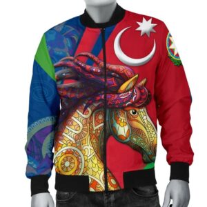 Azerbaijan Pride and Heritage Men's Bomber Jacket - Happy Independence Day - BN21 Bomber Jacket