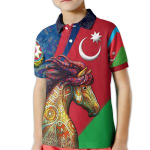 Azerbaijan Pride and Heritage Polo Shirt - Happy Independence Day - BN21