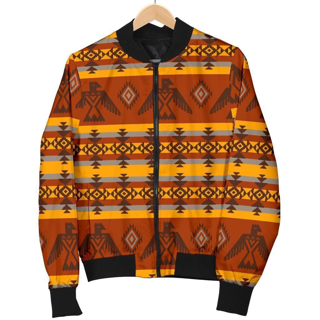 Aztec Eagle Pattern Print Women Casual Bomber Jacket Aztec Eagle Pattern Print Women Casual Bomber Jacket
