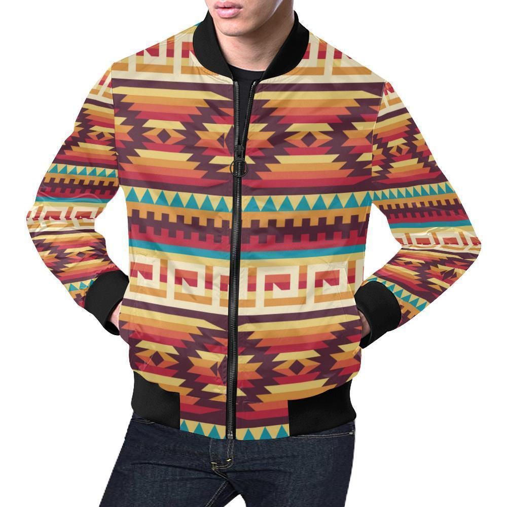 Aztec Native American Tribal Navajo Indians Print Mens Bomber Jacket Aztec Native American Tribal Navajo Indians Print Mens Bomber Jacket