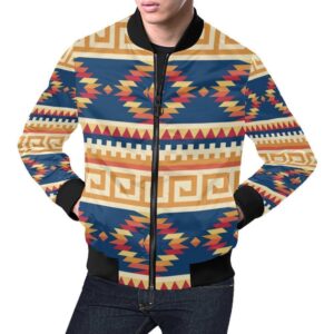 Aztec Tribal Indians Navajo Native American Print Mens Bomber Jacket