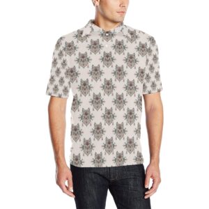 Aztec Wolf Pattern Print Design 01 Men Polo Shirt