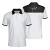 B&W Golf Ball Pattern White Polo Shirt