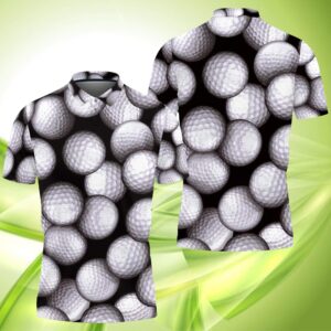 B&W Golf Pattern Polo Shirt #Kv