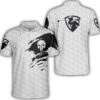 B&W Golf Skull White Polo Shirt