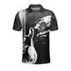 B&W Guitar And Skull Guitarist Polo Shirt #Dh