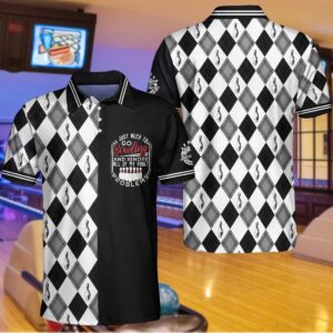 B&W I Just Need To Go Bowling Polo Shirt