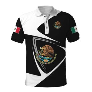 B&W Mexico Eagle Symbol Polo Shirt