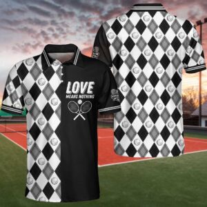 B&W Tennis Love Means Nothing Polo Shirt
