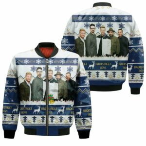 Backstreet Boys Christmas Knitting Pattern Fan Quilt Blanket 3D T Shirt Hoodie Sweater Jersey Bomber Jacket Model 455 Bomber Jacket