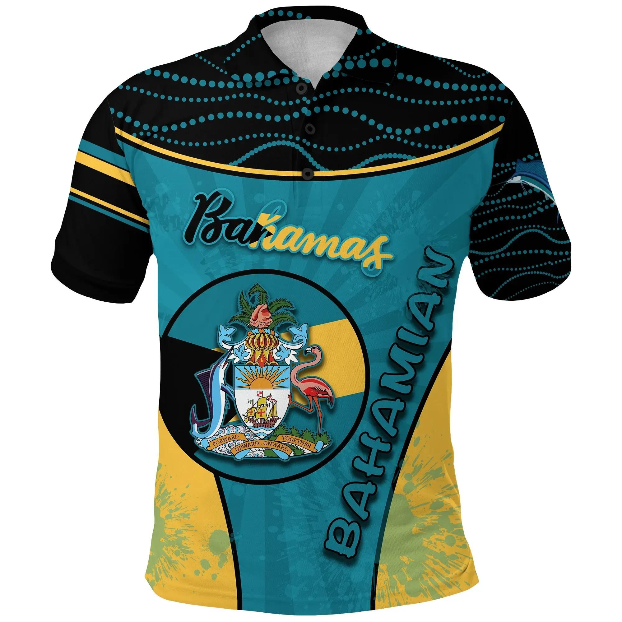 Bahamas Polo Shirt Circle Stripes Flag Version Pearl K13 Bahamas Polo Shirt Circle Stripes Flag Version Pearl K13