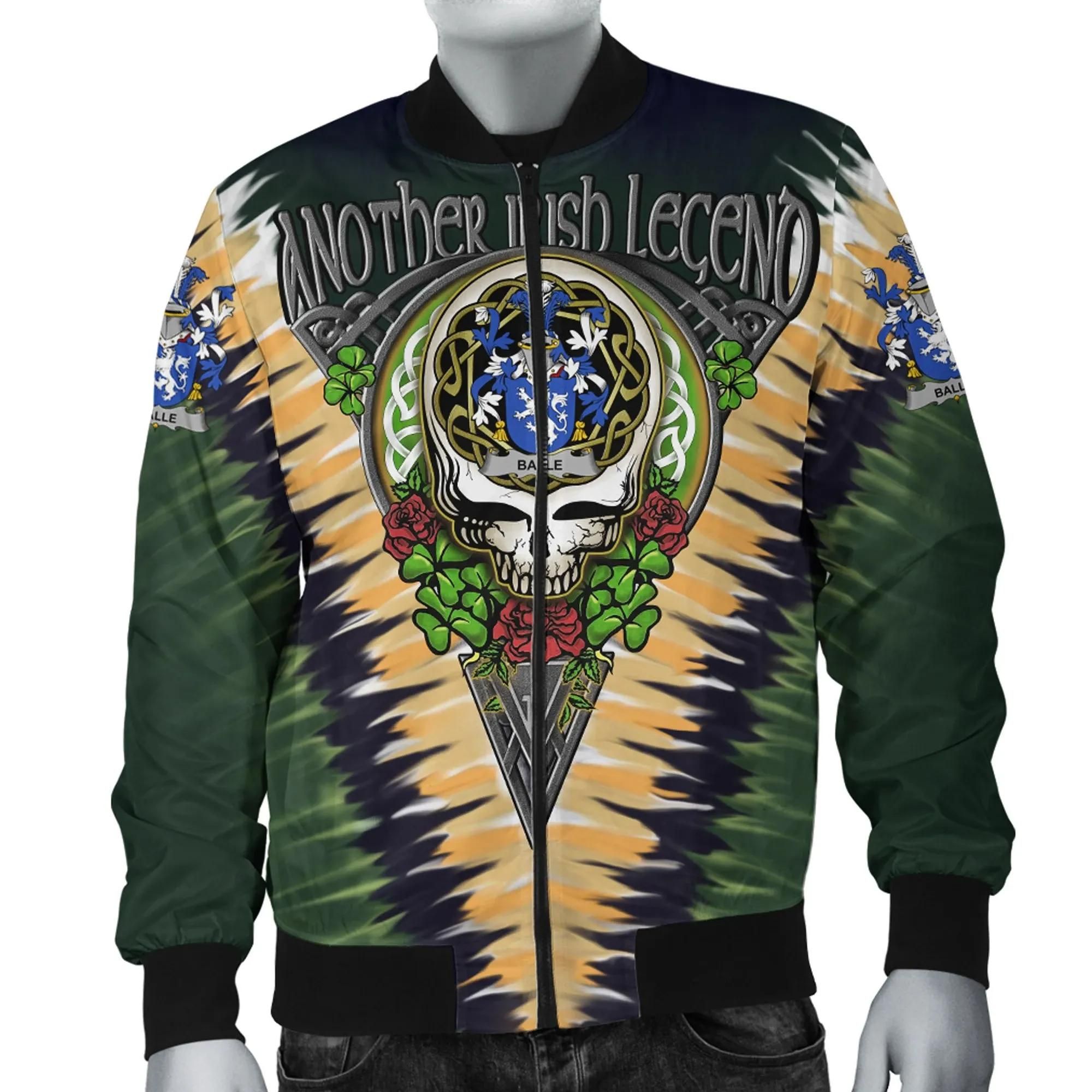 Balle Ireland Bomber Jacket - GD Irish Legend Shamrock V Tie-Dye A7 Bomber Jacket Balle Ireland Bomber Jacket - GD Irish Legend Shamrock V Tie-Dye A7 Bomber Jacket