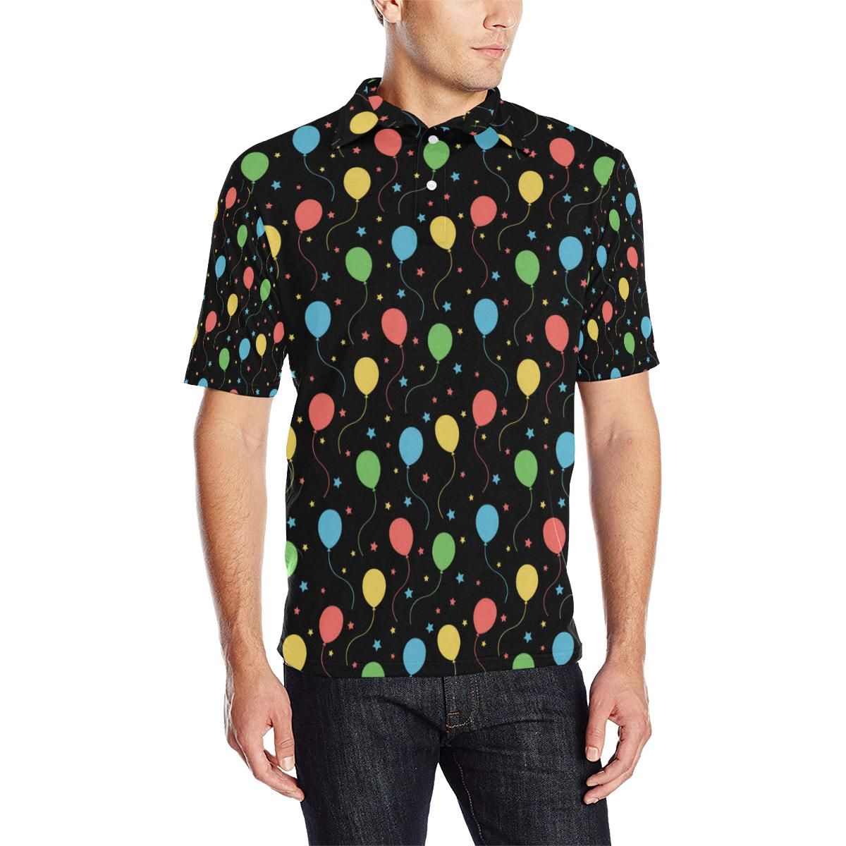 Ballon Colorful Pattern Print Design 04 Men Polo Shirt Ballon Colorful Pattern Print Design 04 Men Polo Shirt