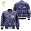 Baltimore Ravens Ugly Christmas Full Print Bomber Jacket