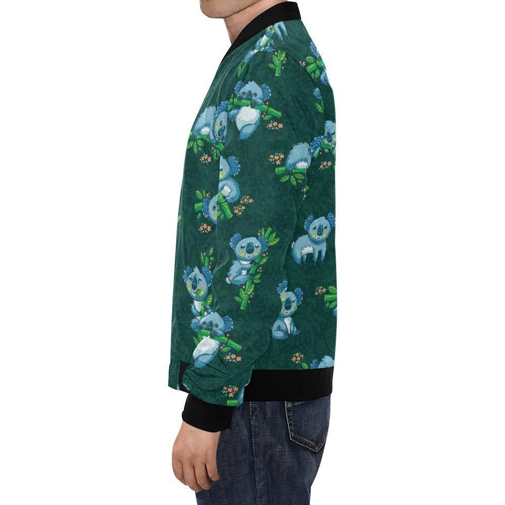 Bamboo-Koala-Pattern-Print-Mens-Bomber-Jacket-1