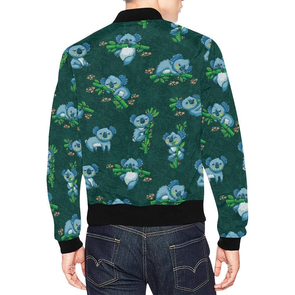 Bamboo-Koala-Pattern-Print-Mens-Bomber-Jacket-2