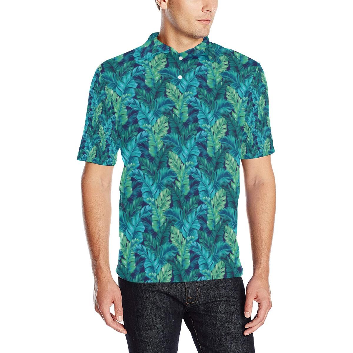Banana Leaf Pattern Print Design 06 Men Polo Shirt Banana Leaf Pattern Print Design 06 Men Polo Shirt