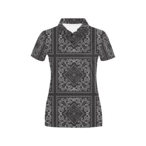 Bandana Black White Print Design Lks302 Women'S Polo Shirt