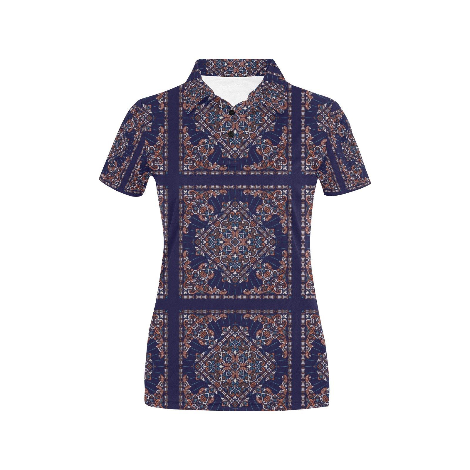 Bandana Print Design Lks3012 Women'S Polo Shirt Bandana Print Design Lks3012 Women'S Polo Shirt