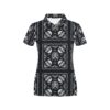 Bandana Skull Black White Print Design Lks306 Women'S Polo Shirt