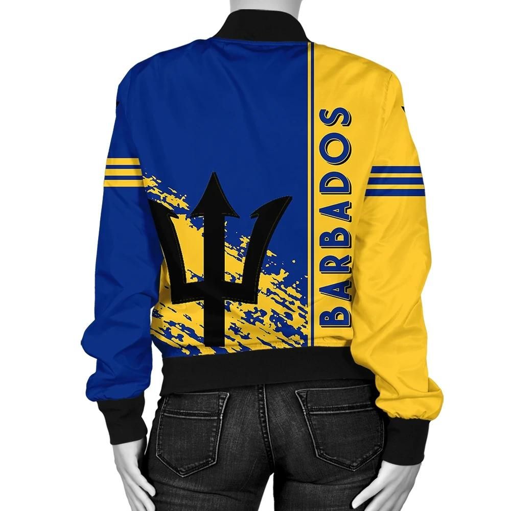 Barbados-Coat-Of-Arms-Women-Bomber-Jacket-Quarter-Style-J71-Bomber-Jacket-1
