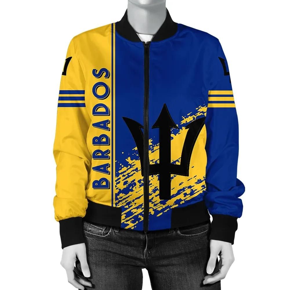 Barbados Coat Of Arms Women Bomber Jacket Quarter Style J71 Bomber Jacket Barbados Coat Of Arms Women Bomber Jacket Quarter Style J71 Bomber Jacket