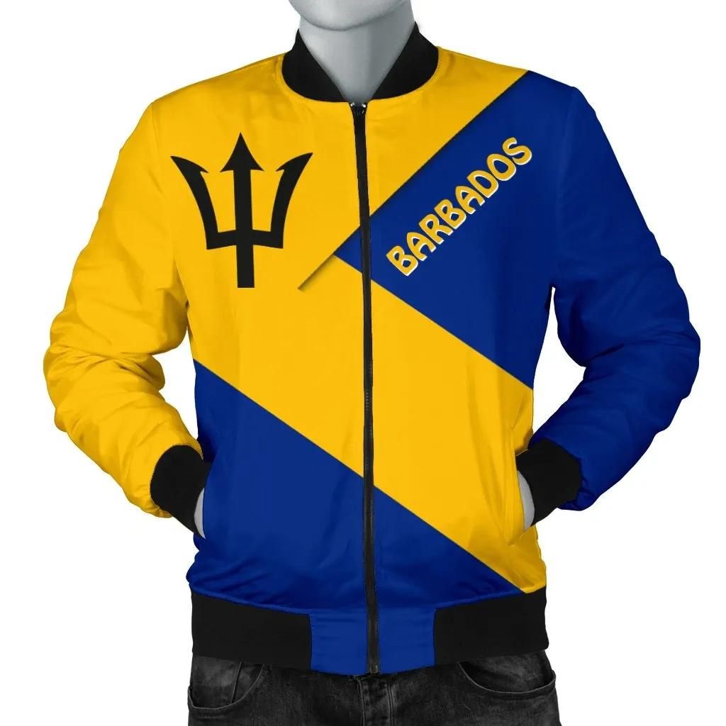 Barbados Men's Bomber Jacket - Barbados Flag Style -BN25 Bomber Jacket Barbados Men's Bomber Jacket - Barbados Flag Style -BN25 Bomber Jacket