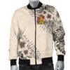 Barbados Men's Bomber Jacket - The Beige Hibiscus A7 Bomber Jacket