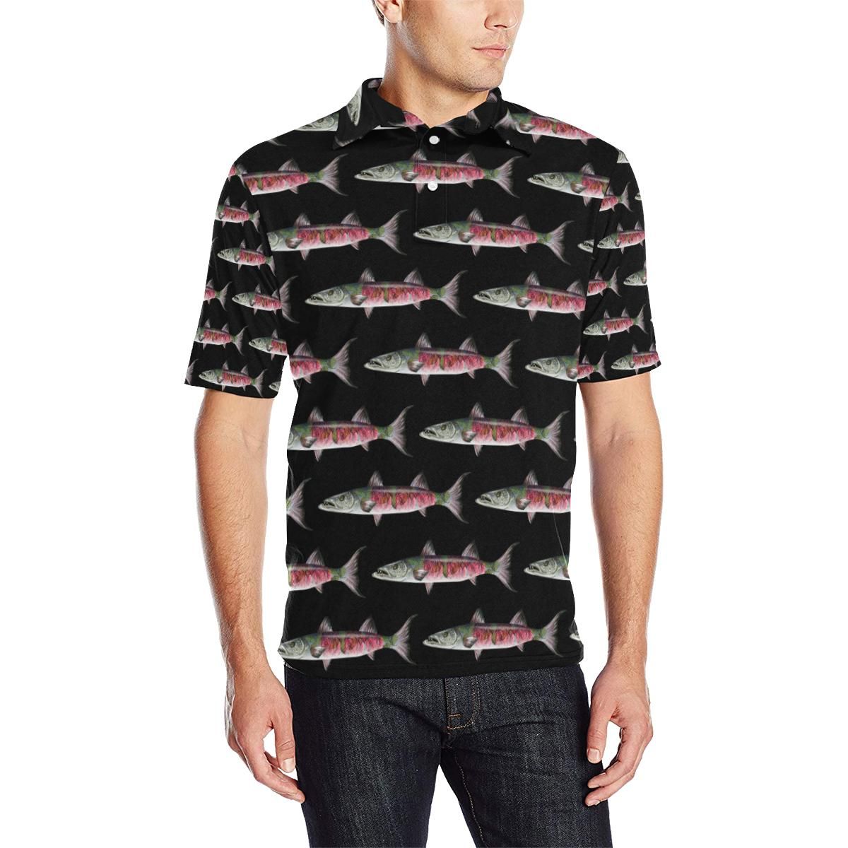Barracuda Pattern Print Design 02 Men Polo Shirt Barracuda Pattern Print Design 02 Men Polo Shirt
