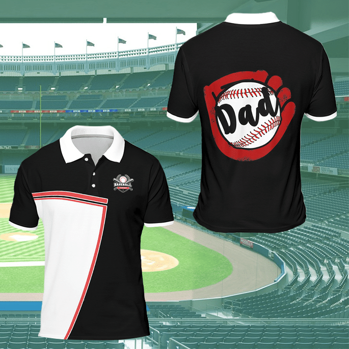 Baseball Dad Gift For Father Polo Shirt #H Baseball Dad Gift For Father Polo Shirt #H