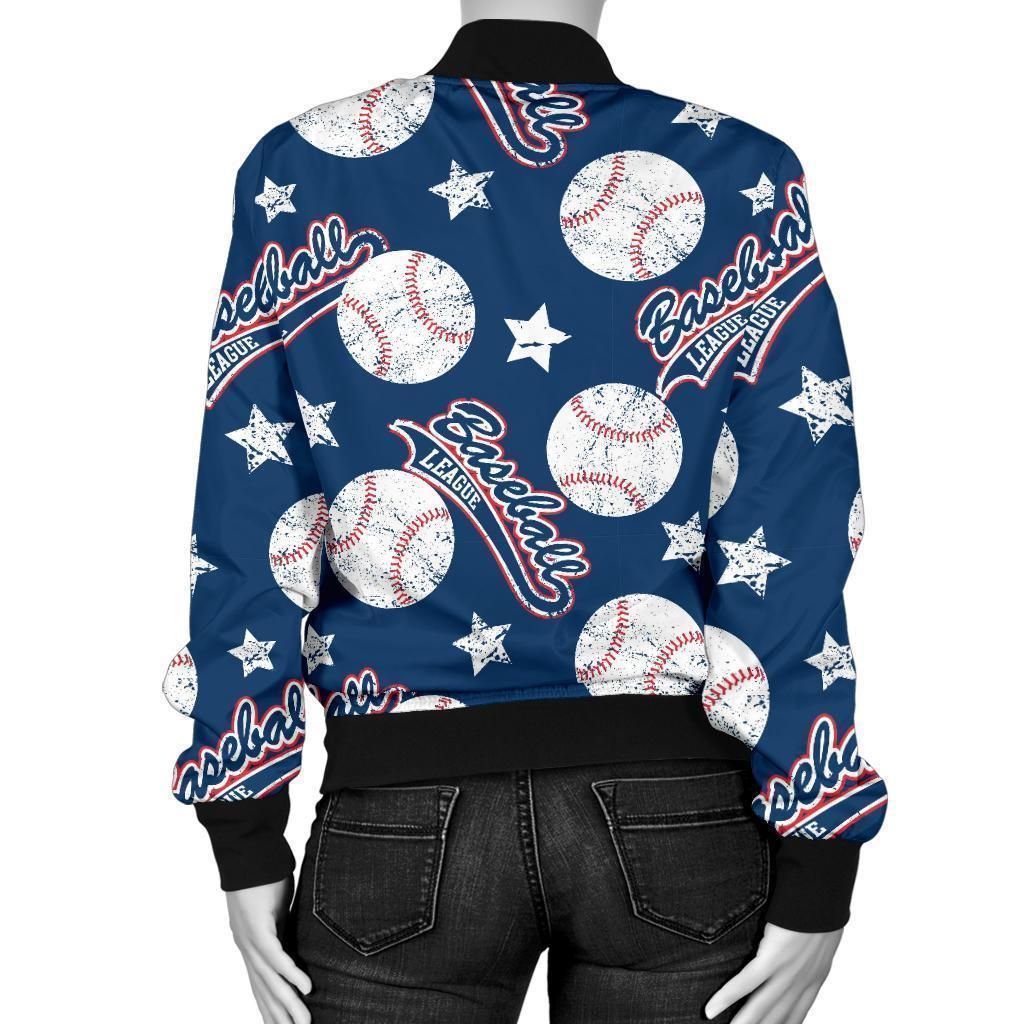 Baseball-League-Print-Pattern-Women-Casual-Bomber-Jacket-2