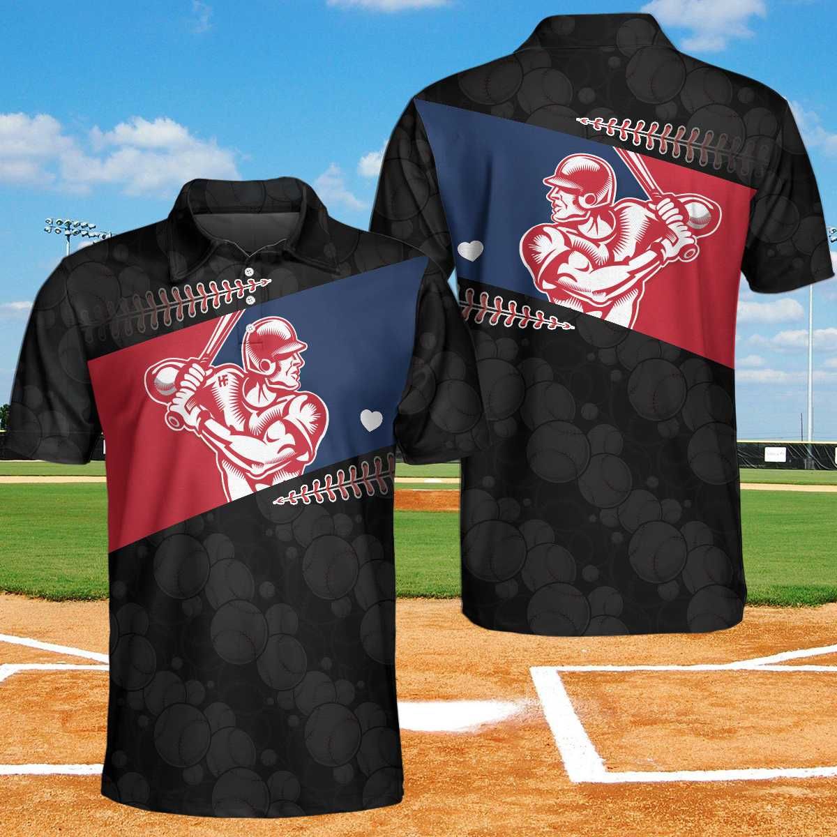 Baseball With Little Heart Polo Shirt #Kv Baseball With Little Heart Polo Shirt #Kv