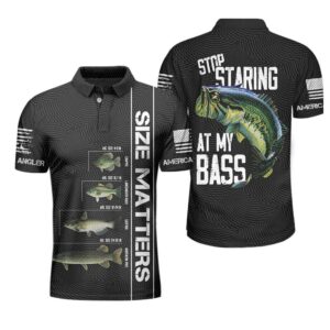 Bass Fishing Funny American Angler Polo Shirt #V