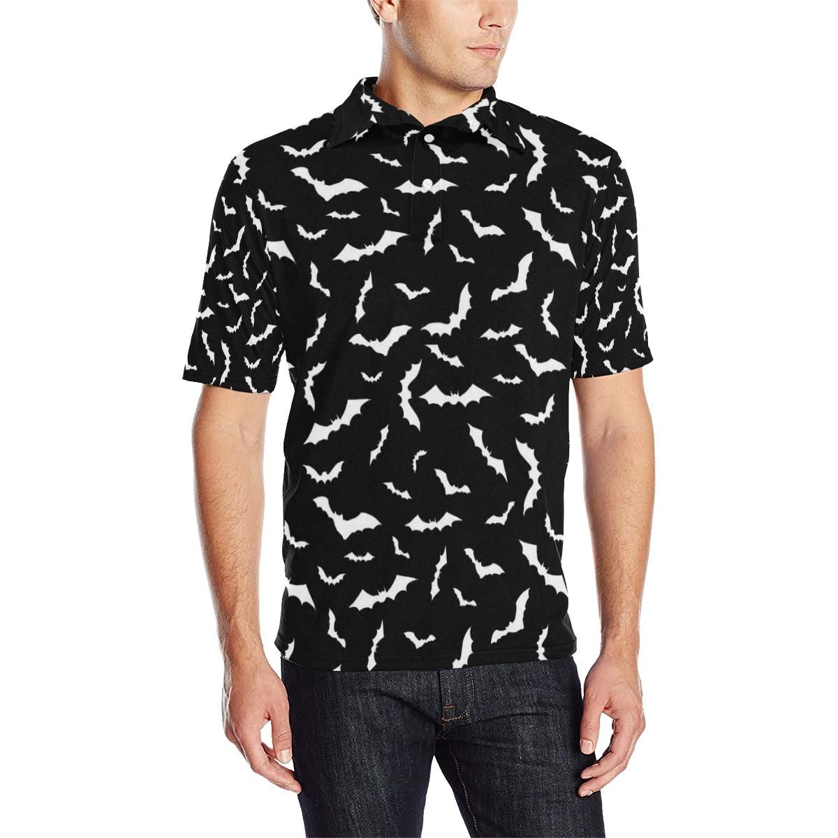 Bat Pattern Print Design 05 Men Polo Shirt Bat Pattern Print Design 05 Men Polo Shirt