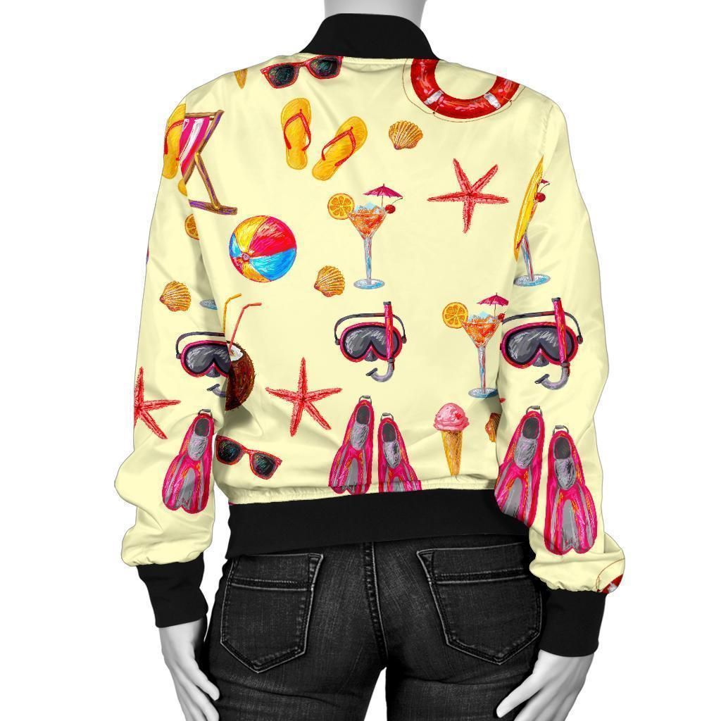 Beach-Pattern-Print-Women-Casual-Bomber-Jacket-2