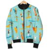 Beach Surfing Pattern Print Women Casual Bomber Jacket