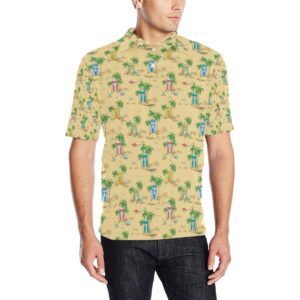 Beach Themed Pattern Print Design 01 Men Polo Shirt