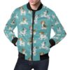 Beagle Dog Bone Pattern Print Mens Bomber Jacket