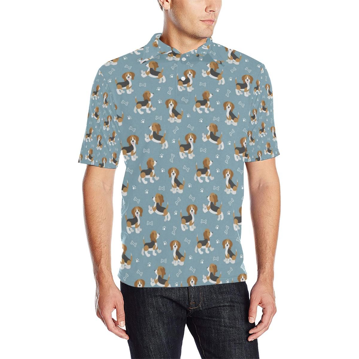 Beagle Pattern Print Design 02 Men Polo Shirt Beagle Pattern Print Design 02 Men Polo Shirt